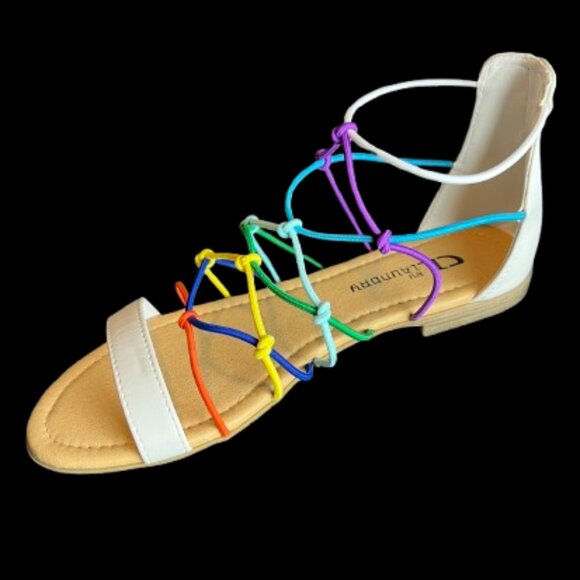 EUC - CL by Laundry Multicolored Knotted Sandal Women's Size 7.5 - Picture 8 of 9
